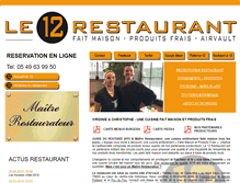 Tablet Screenshot of le12restaurant.fr